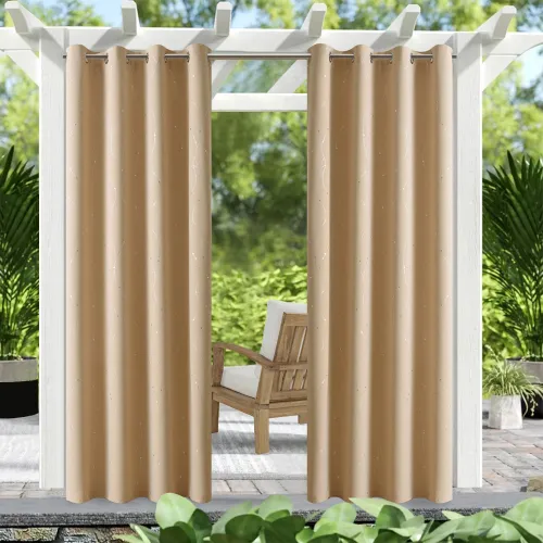 Microfiber Noise Reducing Thermal Insulated Wave Line Blackout Outdoor Curtain by RYBHOME ( 1 Panel )