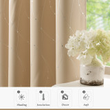 Microfiber Noise Reducing Thermal Insulated Wave Line Blackout Outdoor Curtain by RYBHOME ( 1 Panel )