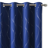 Microfiber Noise Reducing Thermal Insulated Wave Line Blackout Outdoor Curtain by RYBHOME ( 1 Panel )