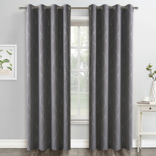 Foil Striped Printed Pattern Blackout Curtain For Kids Room And Living Foil Striped Printed Pattern Blackout, Custom Blackout Curtains
