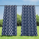 Custom Waterproof Moroccan Pattern Indoor Outdoor Curtains Decor Privacy Protect for Patio Balcony Pavilion Cabana by RYBHOME (1 Panel)