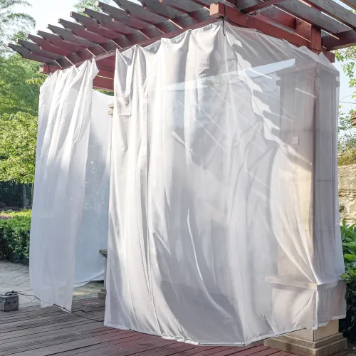 Custom Heavy-Duty White Mosquito Netting Waterproof Outdoor Sheer Curtain by ( 1 Panel )