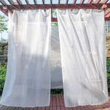 Custom Heavy-Duty White Mosquito Netting Waterproof Outdoor Sheer Curtain by RYBHOME ( 1 Panel )