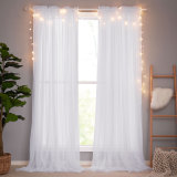 Custom Mauve Sheer x White Tulle Outdoor Backdrop Curtains for Parties Weddings Birthday Party(1 Panel)