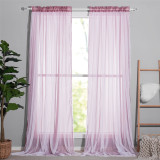 Custom Mauve Sheer x White Tulle Outdoor Backdrop Curtains for Parties Weddings Birthday Party(1 Panel)