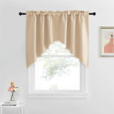 Custom Blackout Pole Pocket Kitchen Tier Curtains Panel Tailored Scalloped Window Valance Ball by RYBHOME