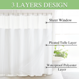 Splicing Double Sheer Creative Shower Curtain by RYBHOME (1 Panel)