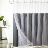 Splicing Double Sheer Creative Shower Curtain by RYBHOME (1 Panel)