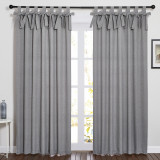 PONY DANCE Linen Cotton All Style Solid Blackout Curtain Thermal Insulated Energy Saving Privacy Drapes for Living Room Customized Services