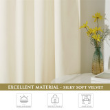 Custom Velvet Curtains Pom Pom - Luxury Velvet Bedroom Curtains Room Darkening Window Decorative Drapes Thermal Insulated Privacy Curtains ( 1 Panel )