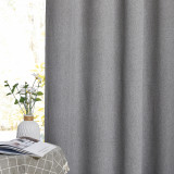 RYBHOME Linen Cotton All Style Solid Blackout Curtain Thermal Insulated Energy Saving Privacy Drapes for Living Room Customized Services