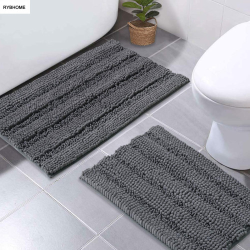RYBHOME Bath Mats Shower Rugs Slip-Resistant Extra Absorbent Soft and Fluffy Thick Bath Mats, Non-Slip Microfiber Shag Floor Mats, Dry Fast Waterproof Kids Tub Mats