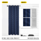 Custom Blackout Curtains for Patio, Foil Printed Geometric Home Decoration Thermal Insulated Grommet Blackout Drapes ( 1 Panel )