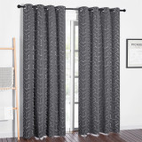 Custom Blackout Curtains for Patio, Foil Printed Geometric Home Decoration Thermal Insulated Grommet Blackout Drapes ( 1 Panel )