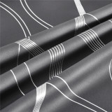 Custom Foil Printed Wave Lines Thermal Blackout Drapes for Living Room/Office/Guest Room ( 1 Panel )