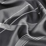 Custom Foil Printed Wave Lines Thermal Blackout Drapes for Living Room/Office/Guest Room ( 1 Panel )
