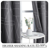 Custom Foil Printed Geometric Lines Home Decoration Thermal Insulated Grommet Blackout Drapes ( 1 Panel )