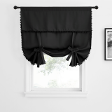 Custom Velvet Blackout Kitchen Tier Curtains Panel Tailored Scalloped Window Valance Ball