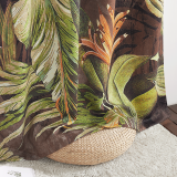 Custom Blackout Curtain Hand Painted Banana Leaves Thermal Insulated Drapes ( 1 Panel )