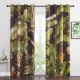 Custom Blackout Curtain Hand Painted Banana Leaves Thermal Insulated Drapes ( 1 Panel )