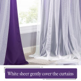 Custom 2 Layers Mix & Match Elegance Gauze & Sheer Drape Ombre Blackout Curtain ( 1 Panel )