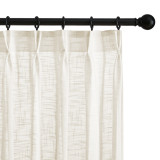 Custom Faxu Linen Sheer Curtain Semi Sheer White Drape Privacy ( 1 Panel )
