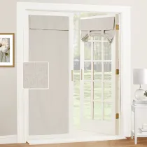 Custom Linen Cotton Blackout Door Curtain Tricia Insulated Light Block French Door Curtain Tie up Shade Blind ( 1 Panel )