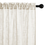Custom Linen Curtain Trim Textured Semi Sheer Curtain Drape for Living Room Patio Bedroom ( 1 Panel )