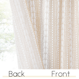 Custom Natural Semi Sheer Faux Linen Textured Lace Pattern ( 1 Panel )