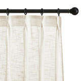 Custom Linen Curtain Trim Textured Semi Sheer Curtain Drape for Living Room Patio Bedroom ( 1 Panel )