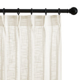 Custom Linen Curtain Trim Textured Semi Sheer Curtain Drape for Living Room Patio Bedroom ( 1 Panel )