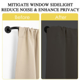 3/4 Inch Diameter Adjustable Window Curtain Rods Ideal Wrap Around Curtain Rods,Set of 2