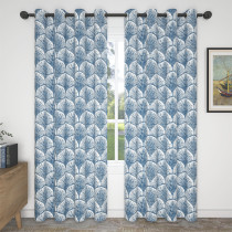 Custom Blue Shell Blackout Curtain Thermal Insulated Drapes ( 1 Panel )