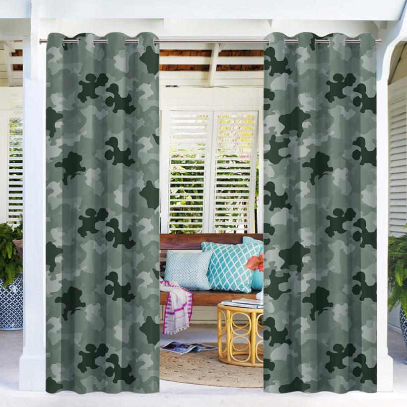 Custom Patio Outdoor Curtains Waterproof Blackout Curtains for Patio ( 1 Panel )