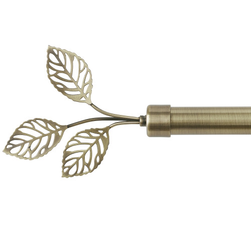 1 Inch Adjustable Curtain Rod,Modern Leaves Final Design Decorative Drapery Rod, 28-144 Length