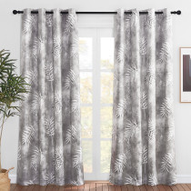 Custom Blackout Curtain Palm Leaf Thermal Insulated Drapes ( 1 Panel )