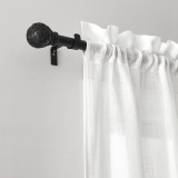 1 1/8Inch Adjustable Curtain Rod,Texture Ball Design Decorative Drapery Rod, 28-144 Length