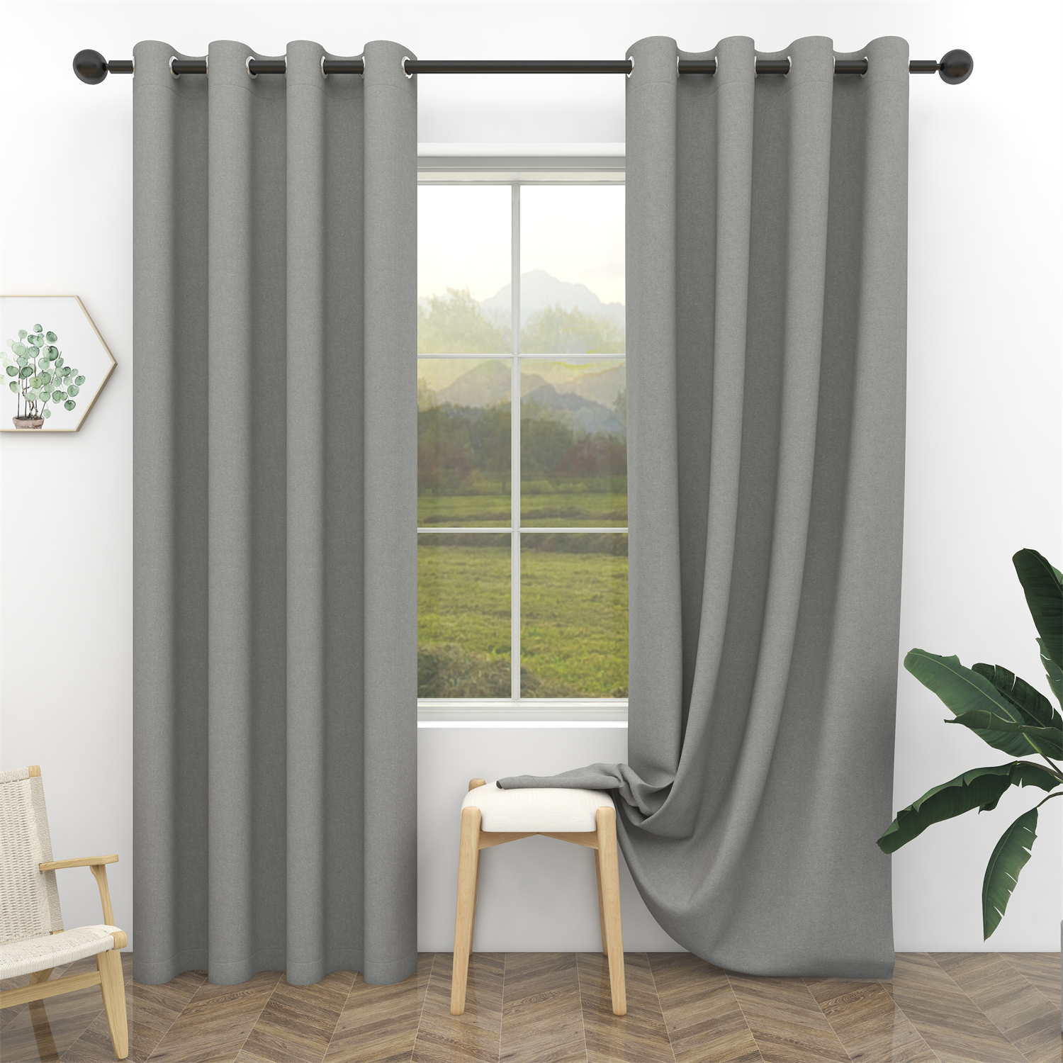 Custom Texture 100 Blackout Curtain Thermal Insulated Drapes ( 1 Panel )