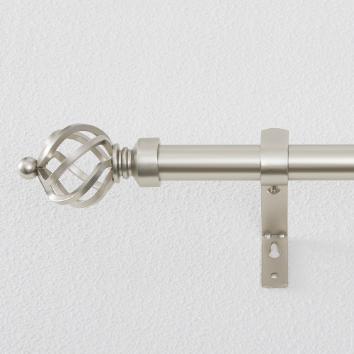 1 Inch Adjustable Curtain Rod,Modern Spiral Head Hollow Decorative Drapery Rod, 28-144 Length