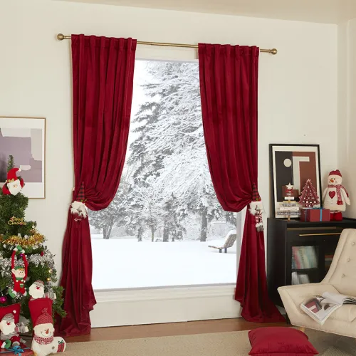 Custom Velvet Curtains All Size & Style Living Room Blackout Curtains Heavy Duty Panels for Bedroom / Guest Room ( 1 Panel )