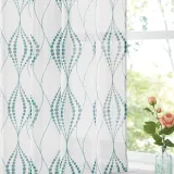 Custom Natural Semi Sheer Faux Linen Textured Spiral Pattern ( 1 Panel )