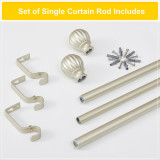 RYBHOME Window Treatment Strong Curtain Rod Set 1 Diameter with Ball Finials