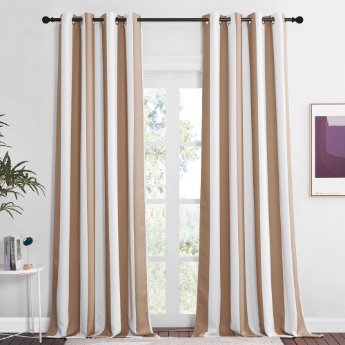 Custom Blackout Curtain Multicolor Stripes Thermal Insulated Drapes ( 1 Panel )