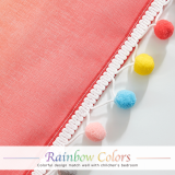 Custom Rainbow Pattern Printed Voile Sheer Curtain Kids Blackout Curtain with Colored Balls ( 1 Panel )