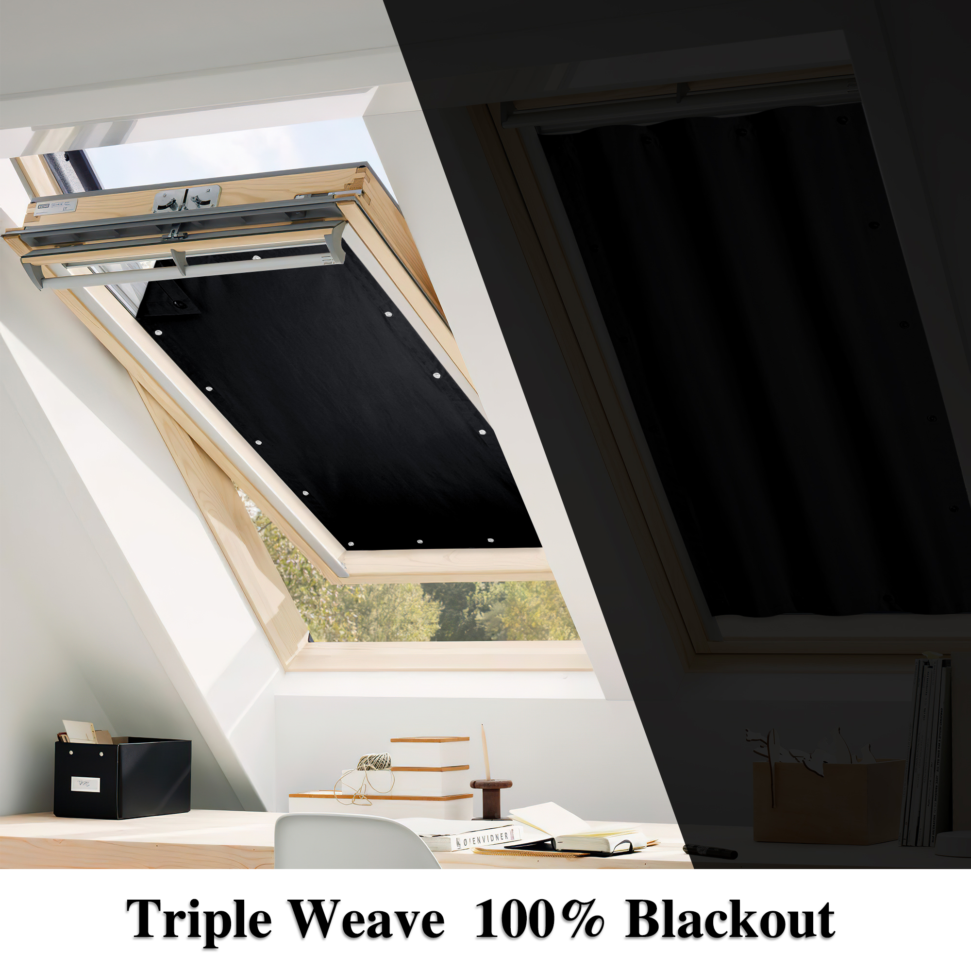 Blackout  Roof Skylight Blind Window Curtain for Velux with Sucker Cups Brown 