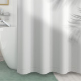 RYBHOME Custom Shadow Leaves Pattern Blue Shower Curtain for Bathroom