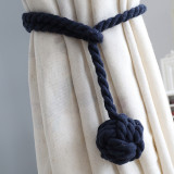 1 Pcs Macrame Curtain Tiebacks Clips Ball Hand-woven Cotton Straps Hanging Ball Decoration Creative Curtains Buckles Holder Clips