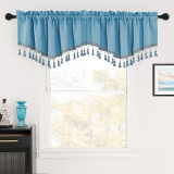 Half Velvet Window Tier Curtain with Tassel Tailored Scalloped Valance / Swag ( 1 Panel )