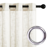 Custom Linen Curtain Natural Linen Textured Semi Sheer Curtain Drape for Living Room Patio Bedroom ( 1 Panel )