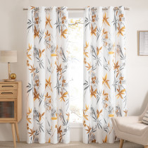 Custom Blackout Curtain Glowing Flower Thermal Insulated Drapes ( 1 Panel )